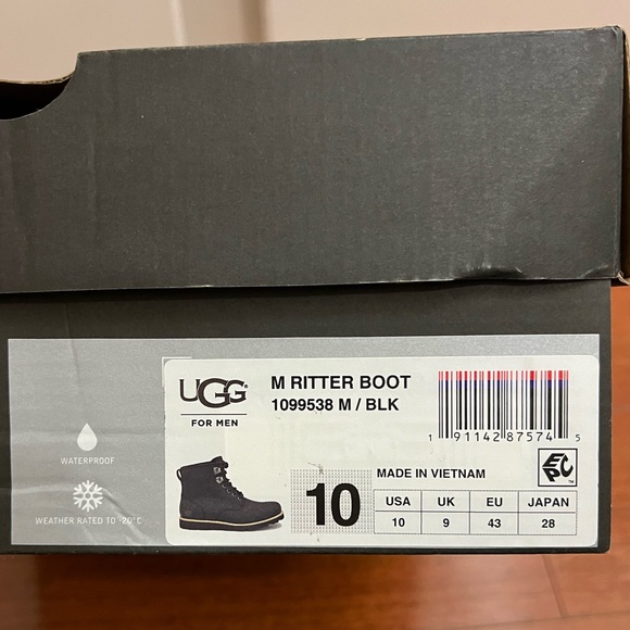 UGG Ritter Boot Black brand new in original box size 10 - Picture 9 of 10